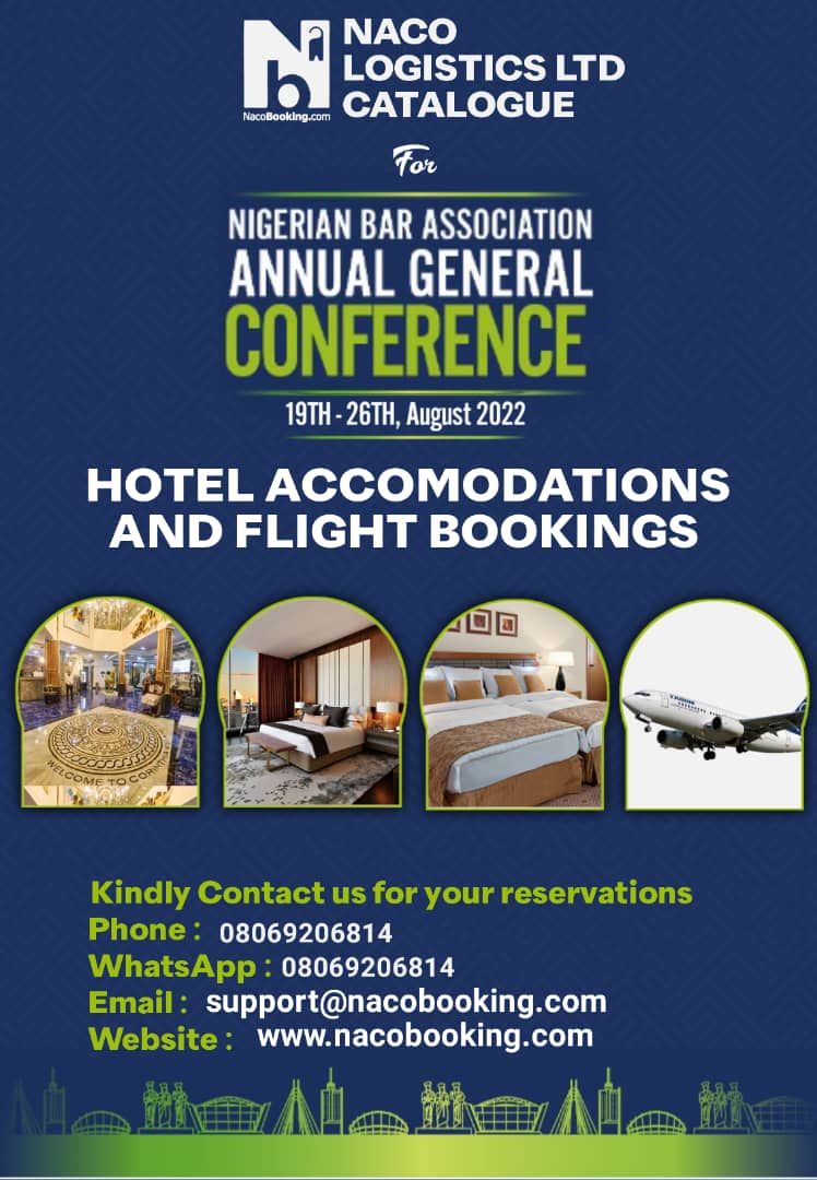 2022 NBA-AGC : NACO LOGISTICS LTD ANNOUNCES READINESS FOR HOTEL RESERVATIONS FOR THE FORTHCOMING NBA ANNUAL GENERAL CONFERENCE IN LAGOS.
